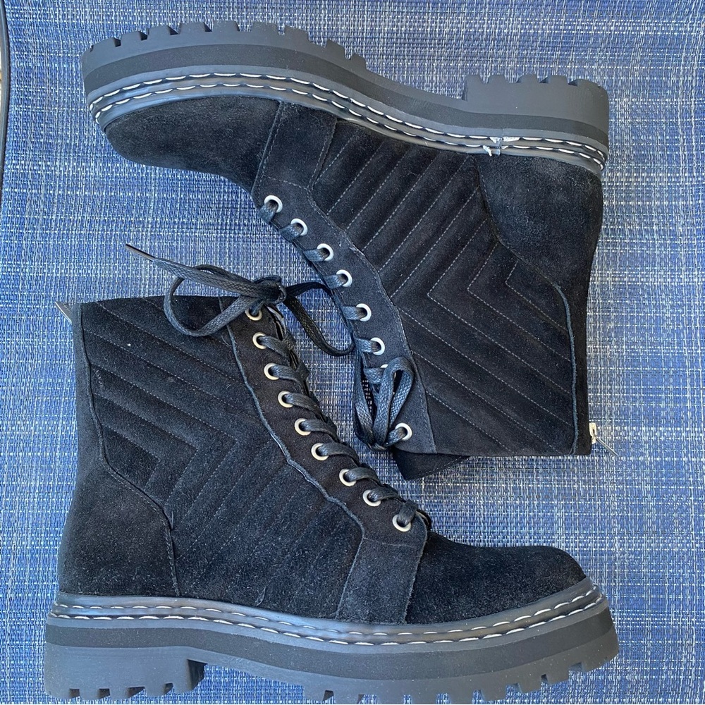 Vince Camuto Puchenie Black Suede Women's Ankle Boots-NWT Size 8.5 M